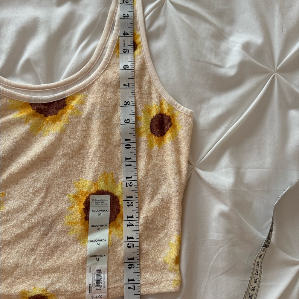 NWT Kohl's Cream Sleeveless Crop Tank Top - Picture 4 of 7